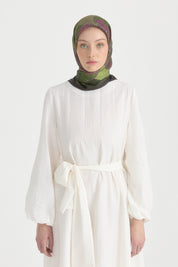 Rosera Twill İpek Eşarp - Yeşil