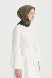 Rosera Twill İpek Eşarp - Yeşil