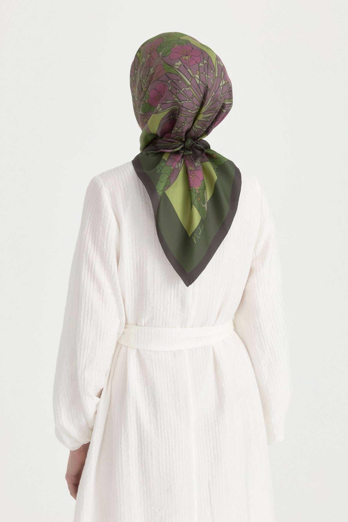 Rosera Twill İpek Eşarp - Yeşil