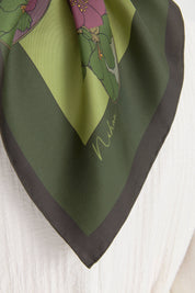 Rosera Twill İpek Eşarp - Yeşil