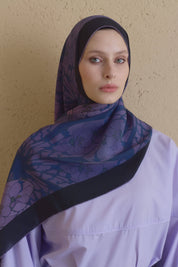 Sahar Krep İpek Şal - Mor