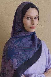 Sahar Krep İpek Şal - Mor