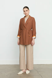 Shawl Collar Modal Jacket - Tan