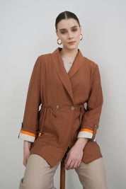 Shawl Collar Modal Jacket - Tan