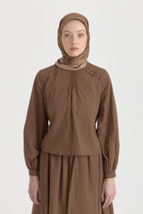 Seren Twill İpek Eşarp - Camel