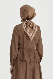 Seren Twill İpek Eşarp - Camel