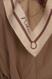 Seren Twill İpek Eşarp - Camel