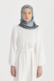 Seren Twill İpek Eşarp - Gri