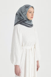 Seren Twill İpek Eşarp - Gri