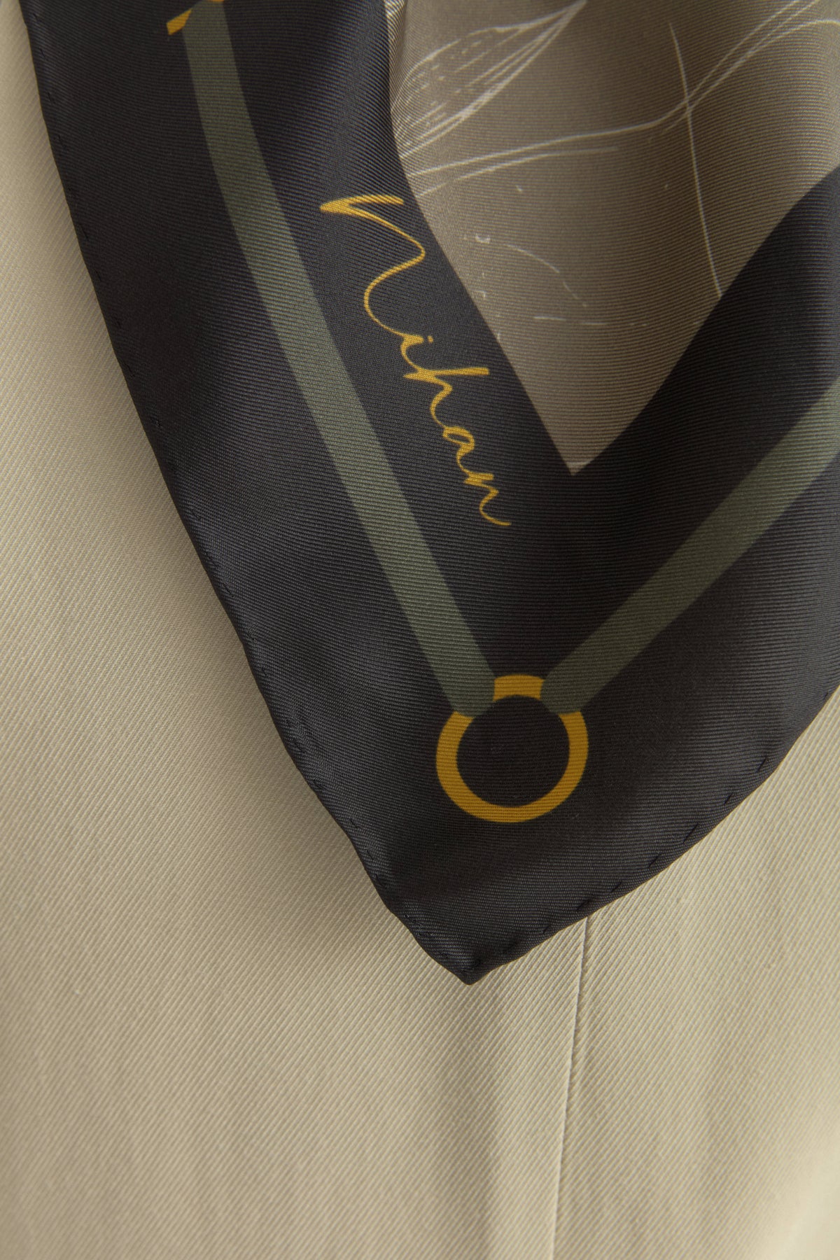 Seren Twill İpek Eşarp - Haki