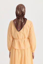 Seren Twill Silk Scarf - Coffee