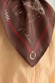 Seren Twill Silk Scarf - Coffee