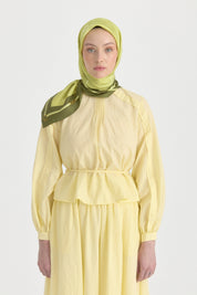Seren Twill İpek Eşarp - Lime