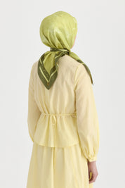 Seren Twill İpek Eşarp - Lime