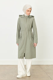 Portable Hooded Zippered Abaya - Mint