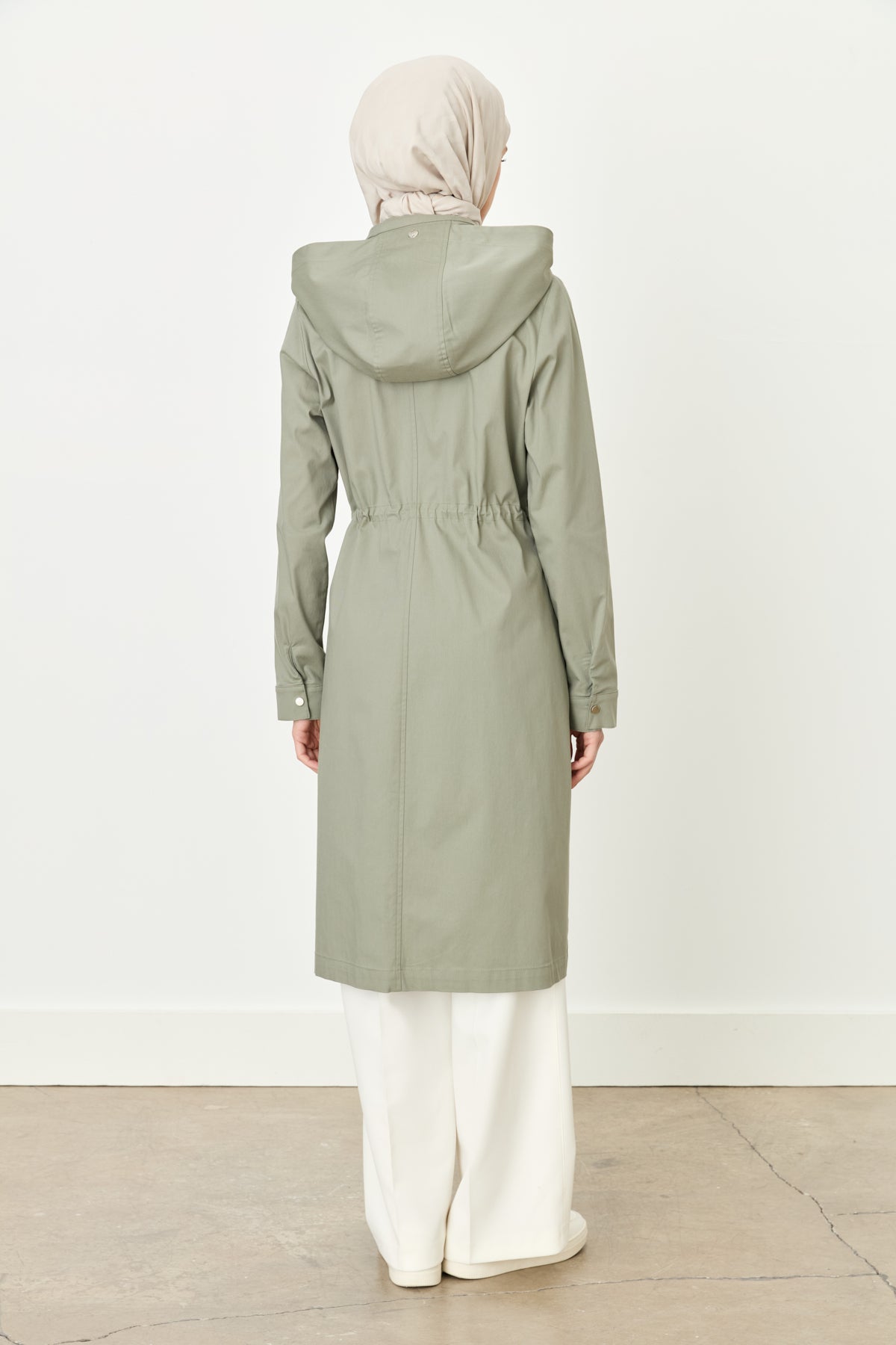 Portable Hooded Zippered Abaya - Mint