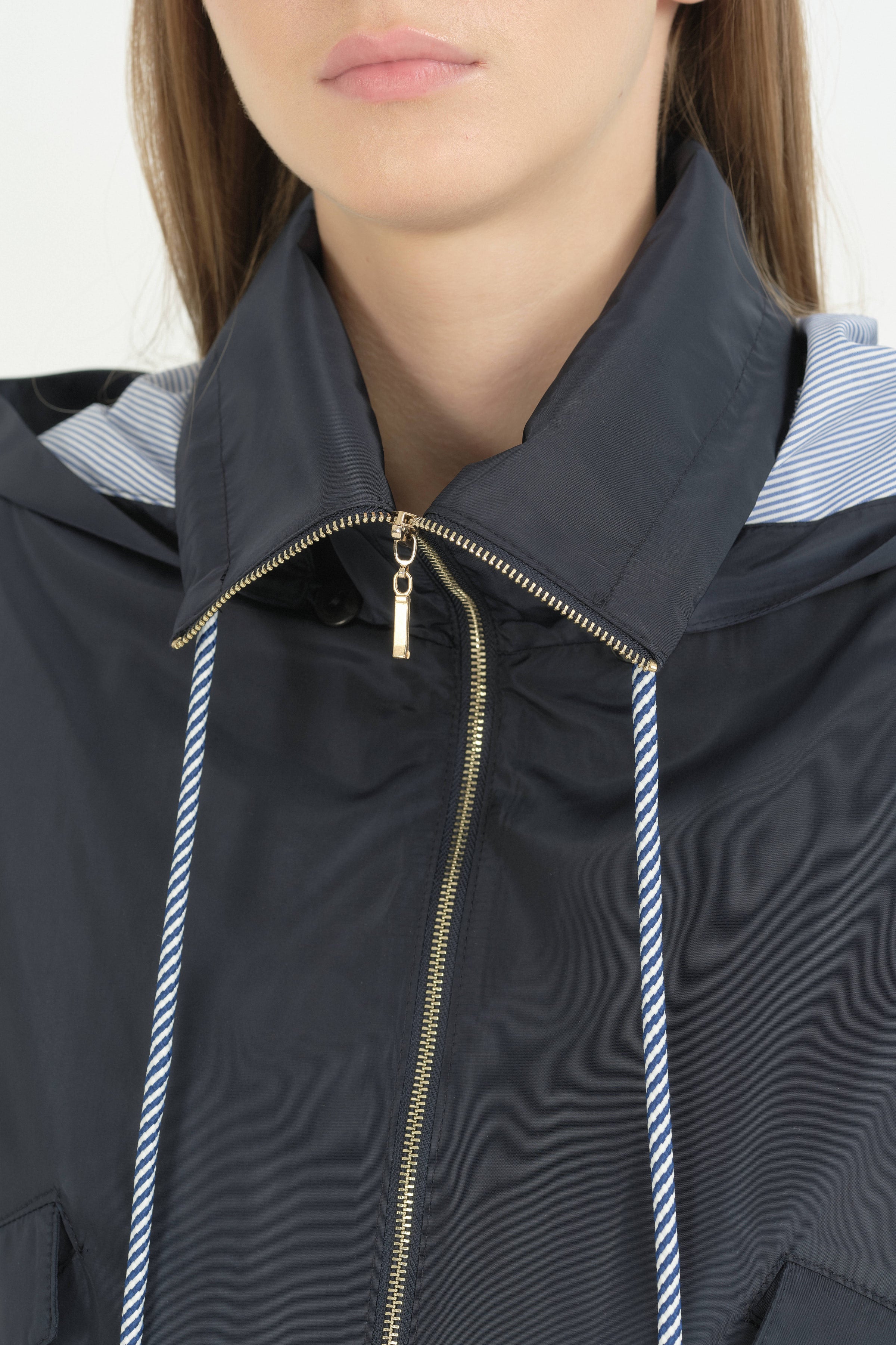 Seyyar Kapüşonlu Oversize Spor Yağmurluk - Lacivert