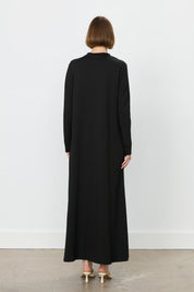 Chiffon and Floral Detail Dress - Black