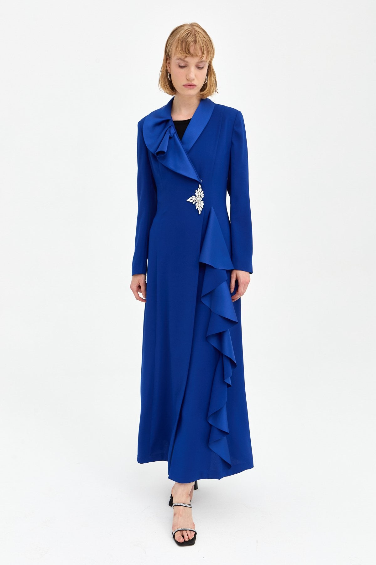 Şık Kaftan Pantolon Takım - Saks
