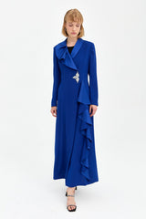 Stylish Kaftan and Trousers Set - Navy Blue