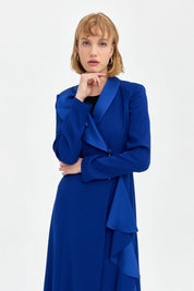 Stylish Kaftan and Trousers Set - Navy Blue