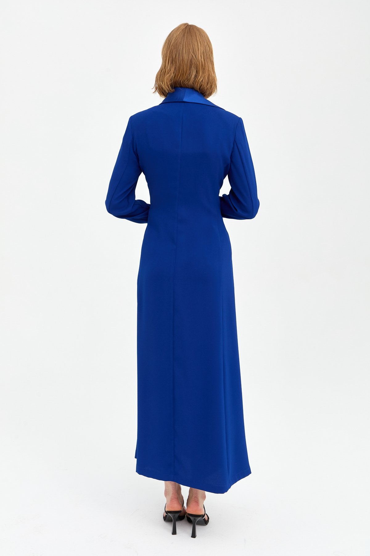 Stylish Kaftan and Trousers Set - Navy Blue