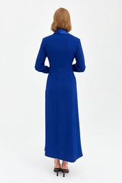 Stylish Kaftan and Trousers Set - Navy Blue