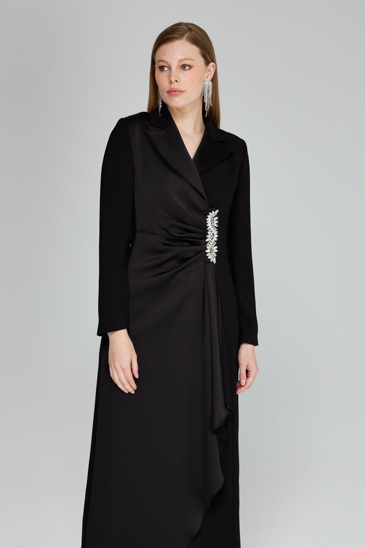Şık Kaftan Pantolon Takım - Siyah