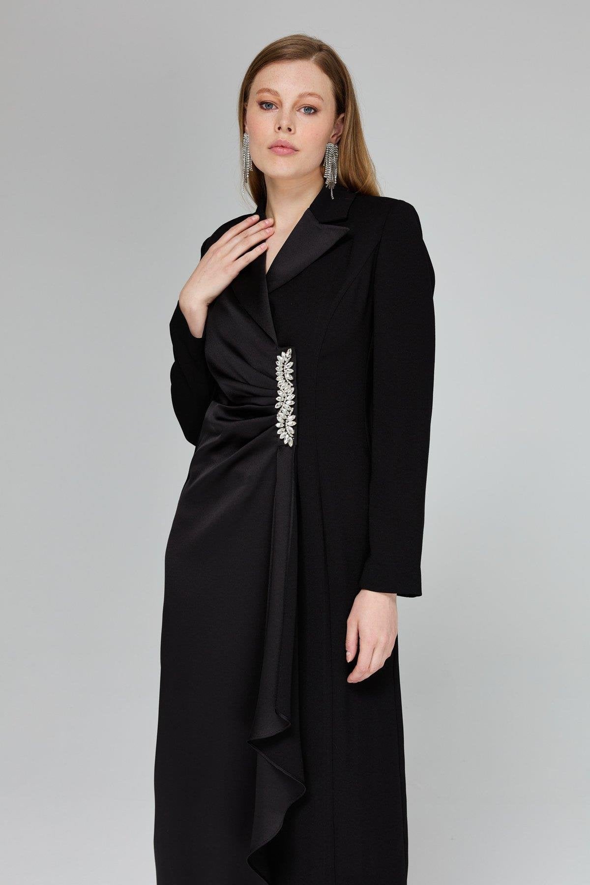 Şık Kaftan Pantolon Takım - Siyah