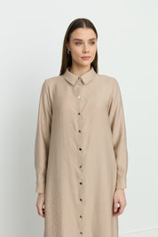 Simetrik Dikiş Detaylı Tencel Tunik - Kumsal