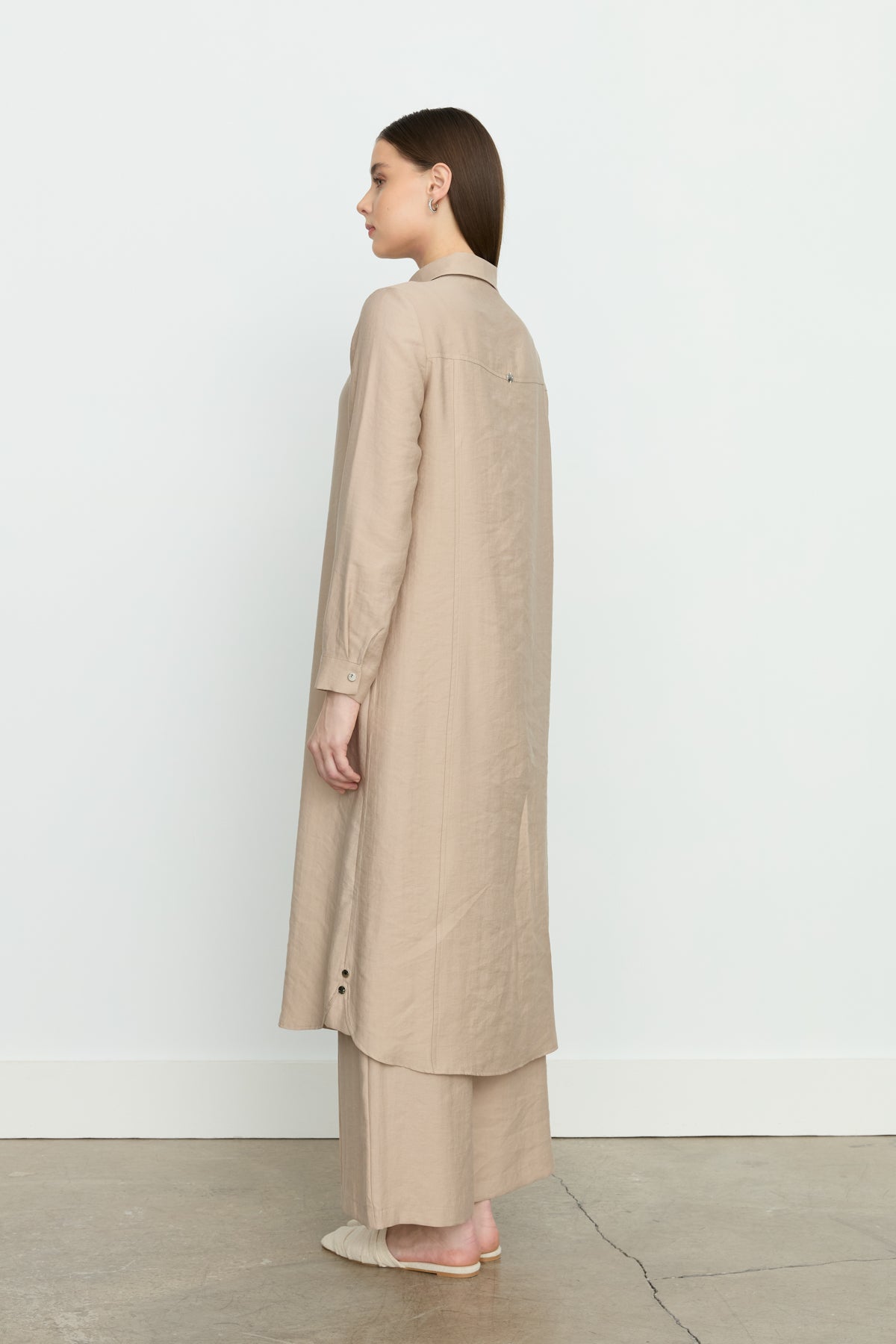 Simetrik Dikiş Detaylı Tencel Tunik - Kumsal