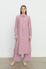 Symmetric Stitch Detailed Tencel Tunic - Lavender