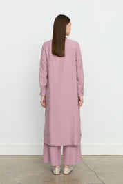 Symmetric Stitch Detailed Tencel Tunic - Lavender