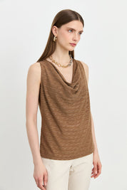 Glittered Collar Blouse - Mocha