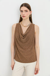 Glittered Collar Blouse - Mocha
