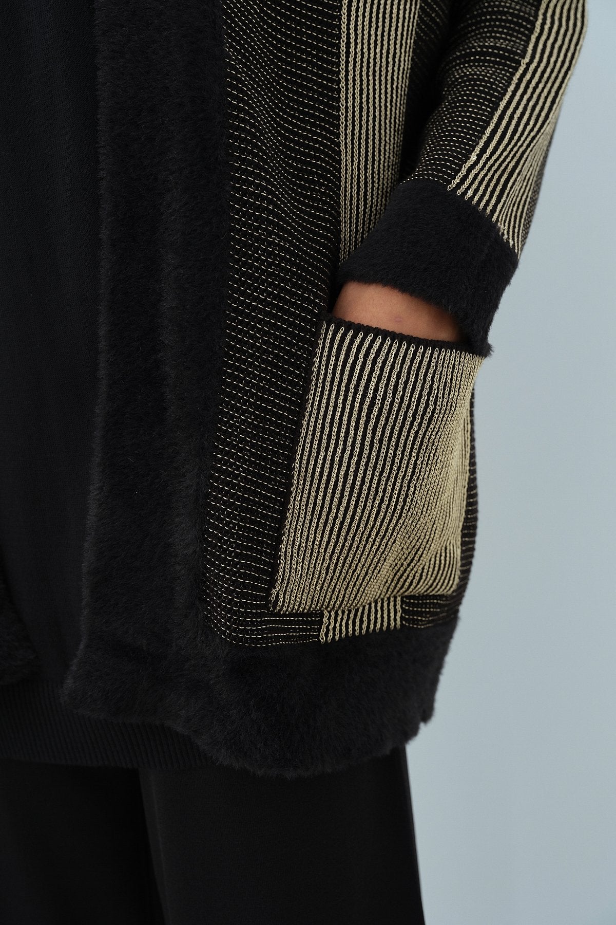 Glittery Knit Cardigan - Black