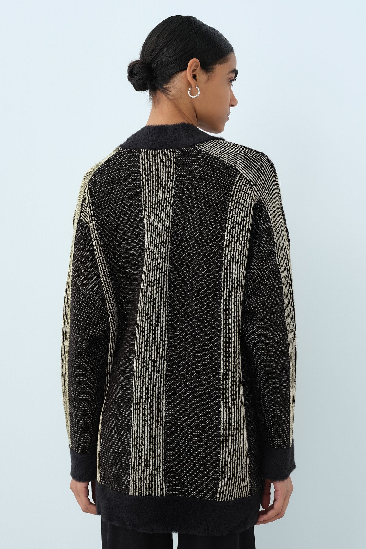 Glittery Knit Cardigan - Black