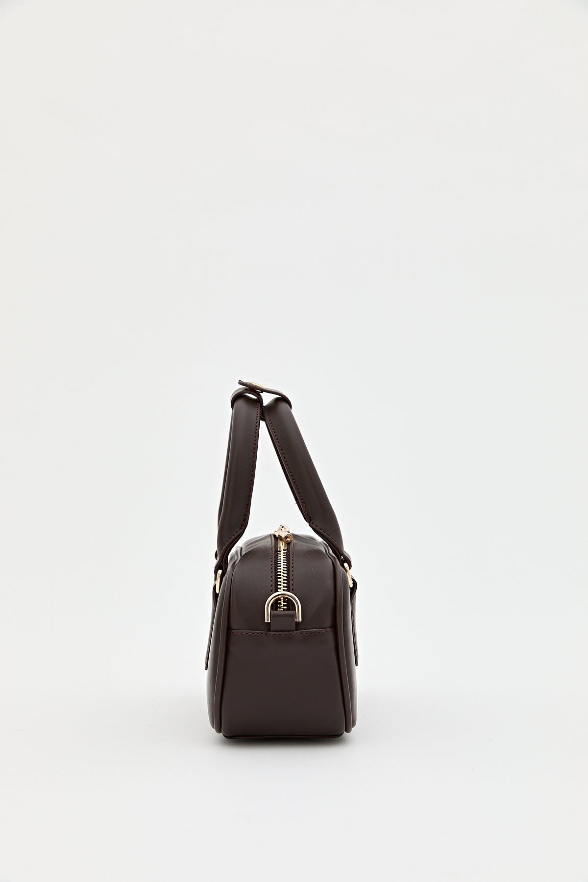 Slogan Printed Crossbody Bag - Dark Brown
