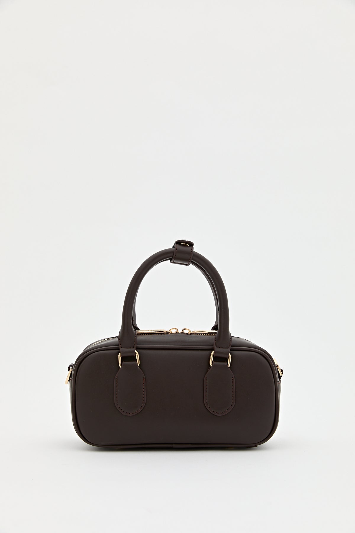 Slogan Printed Crossbody Bag - Dark Brown