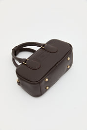 Slogan Printed Crossbody Bag - Dark Brown