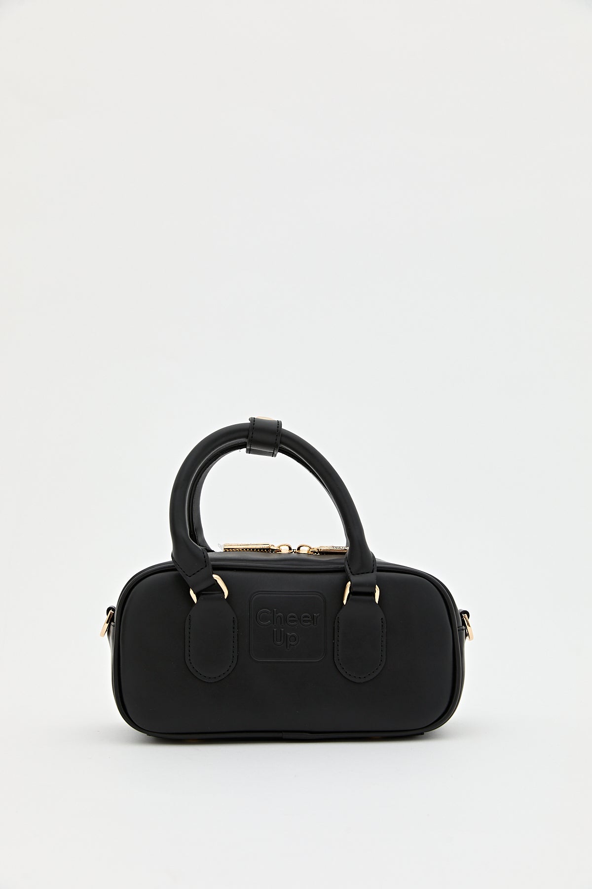 Slogan Printed Crossbody Bag - Black