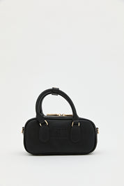 Slogan Printed Crossbody Bag - Black