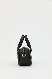 Slogan Printed Crossbody Bag - Black
