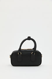 Slogan Printed Crossbody Bag - Black