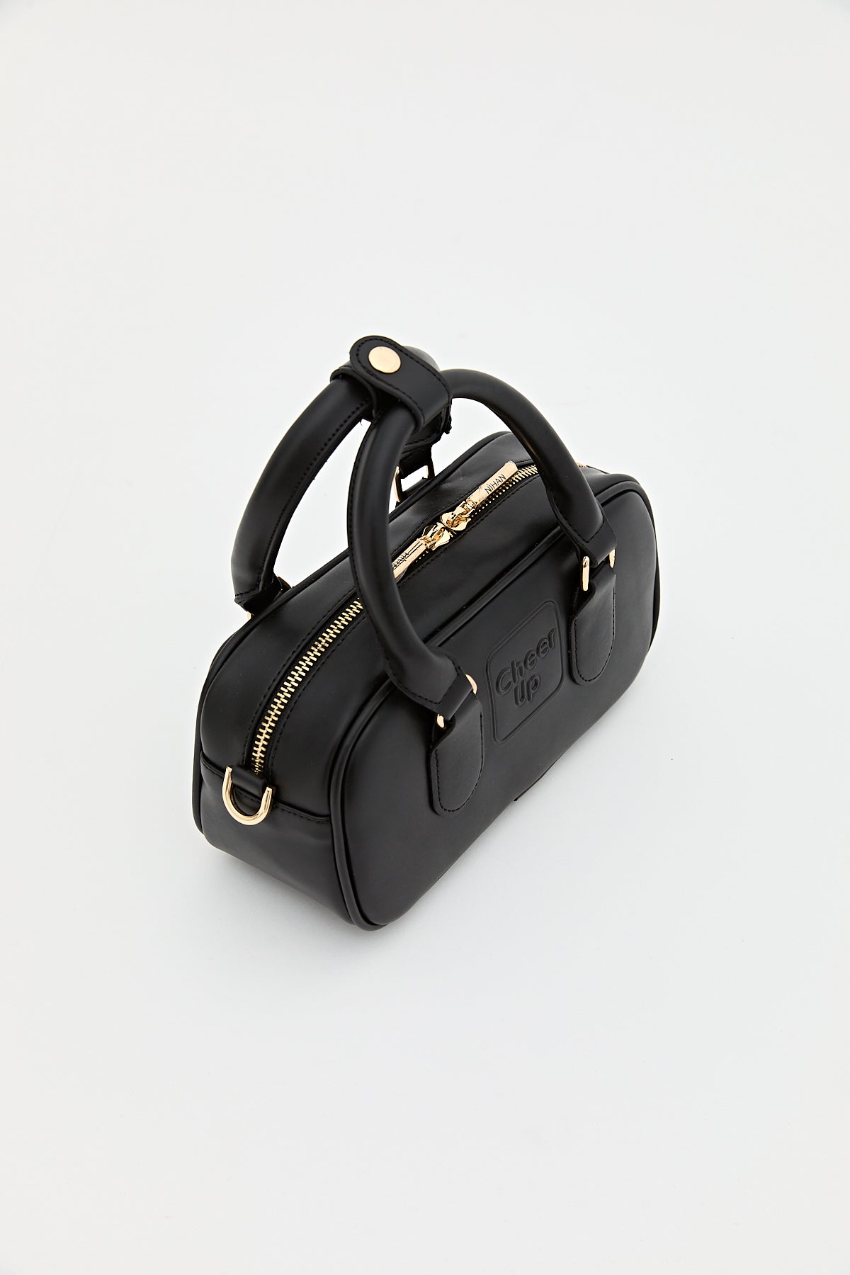 Slogan Printed Crossbody Bag - Black