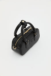 Slogan Printed Crossbody Bag - Black