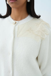 Speciale Angora Cardigan - Ecru