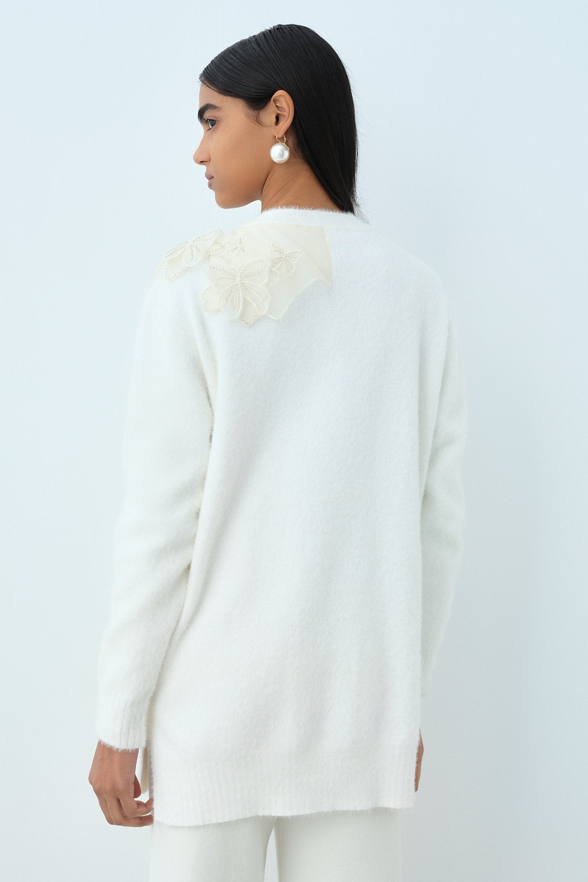 Speciale Angora Cardigan - Ecru