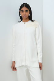 Speciale Angora Cardigan - Ecru