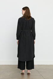 Sporty Belt Detail Tencel Tunic - Black